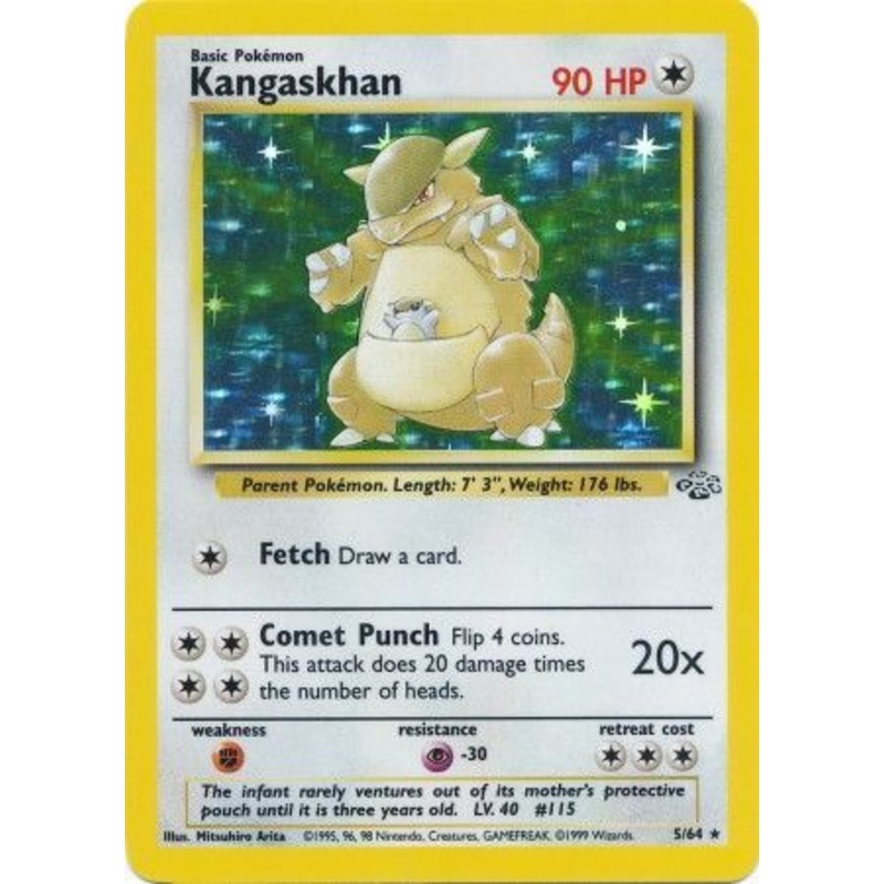 Pokemon Card Jungle Set Unlimited 5/64 Kangaskhan Holo Rare NEAR MINT