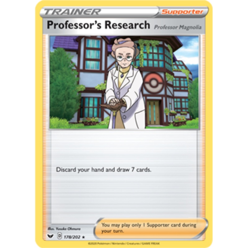 Pokemon Card Sword and Shield 178/202 Professor’s Research Supporter NON HOLO