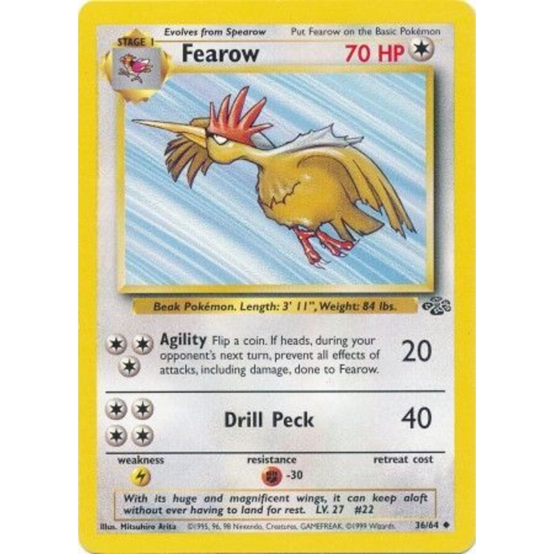 Pokemon Card Jungle Set Unlimited 36/64 Fearow Uncommon NEAR MINT