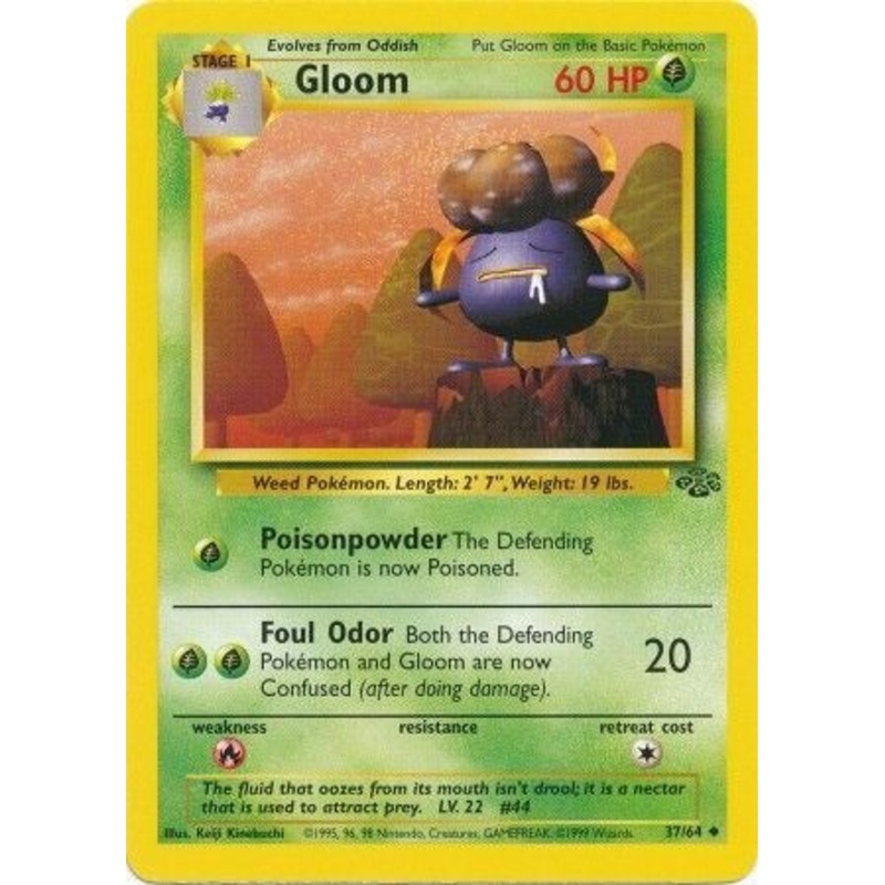 Pokemon Card Jungle Set Unlimited 37/64 Gloom Uncommon NEAR MINT