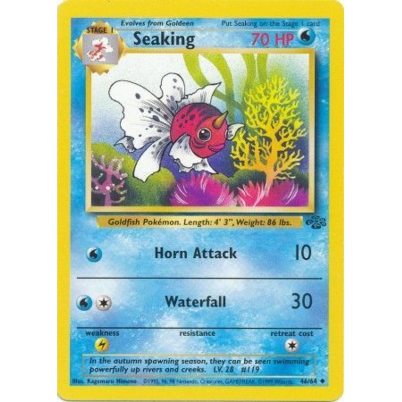 Pokemon Card Jungle Set Unlimited 46/64 Seaking Uncommon NEAR MINT