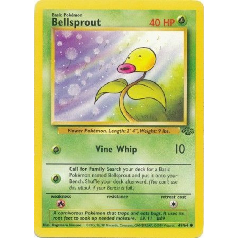 Pokemon Card Jungle Set Unlimited 49/64 Bellsprout Common NEAR MINT