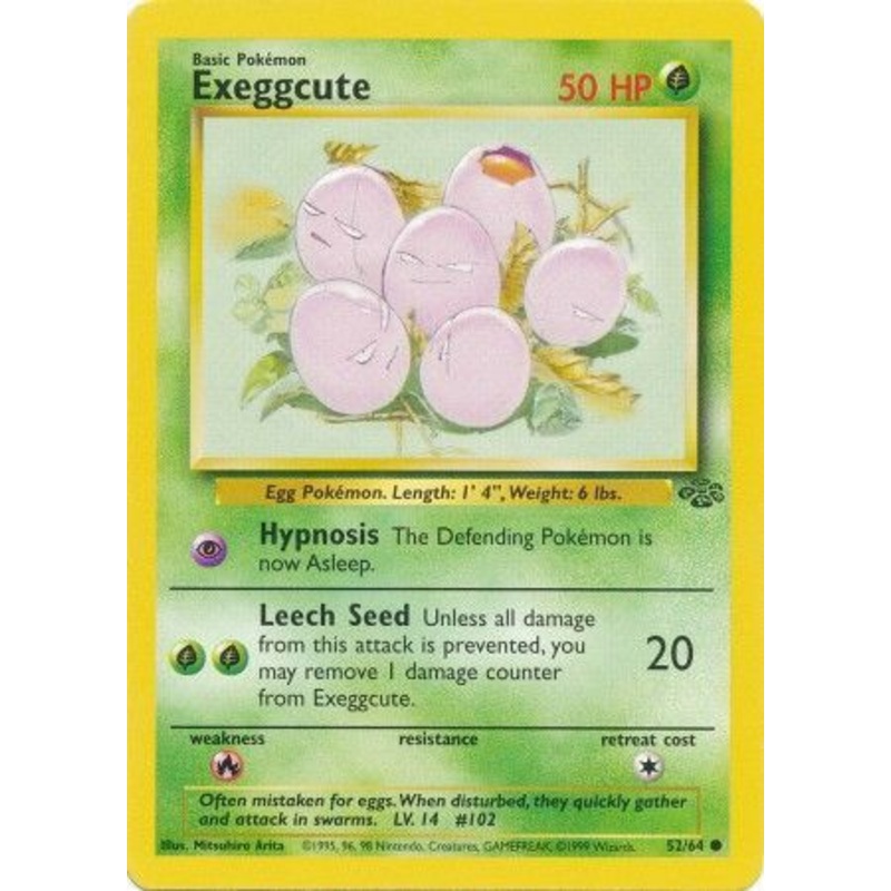 Pokemon Card Jungle Set Unlimited 52/64 Exeggcute Common NEAR MINT