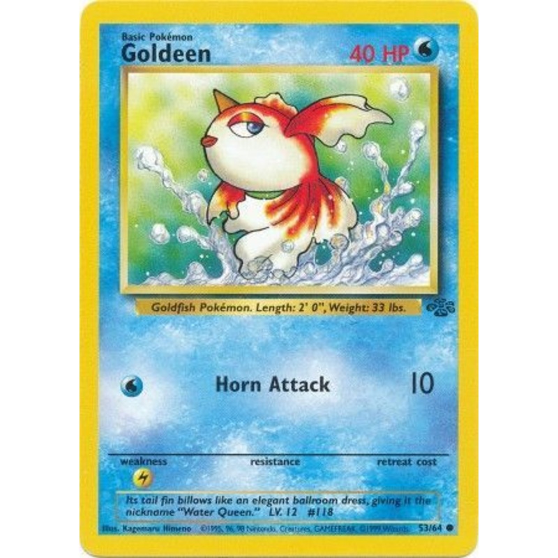 Pokemon Card Jungle Set Unlimited 53/64 Goldeen Common NEAR MINT