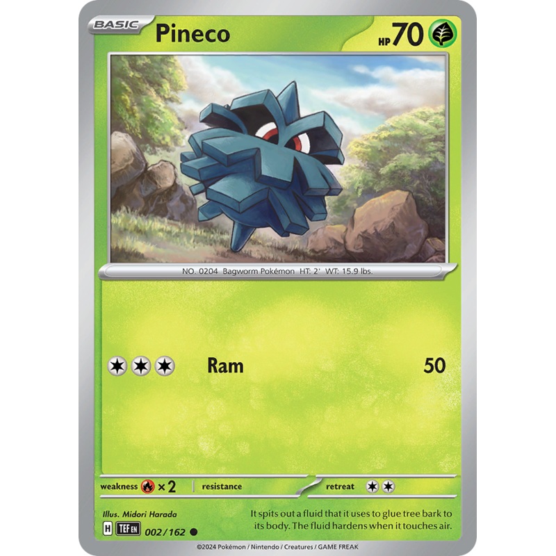002/162 2/162 Pineco  Pokemon Card  Temporal Forces Common *MINT*