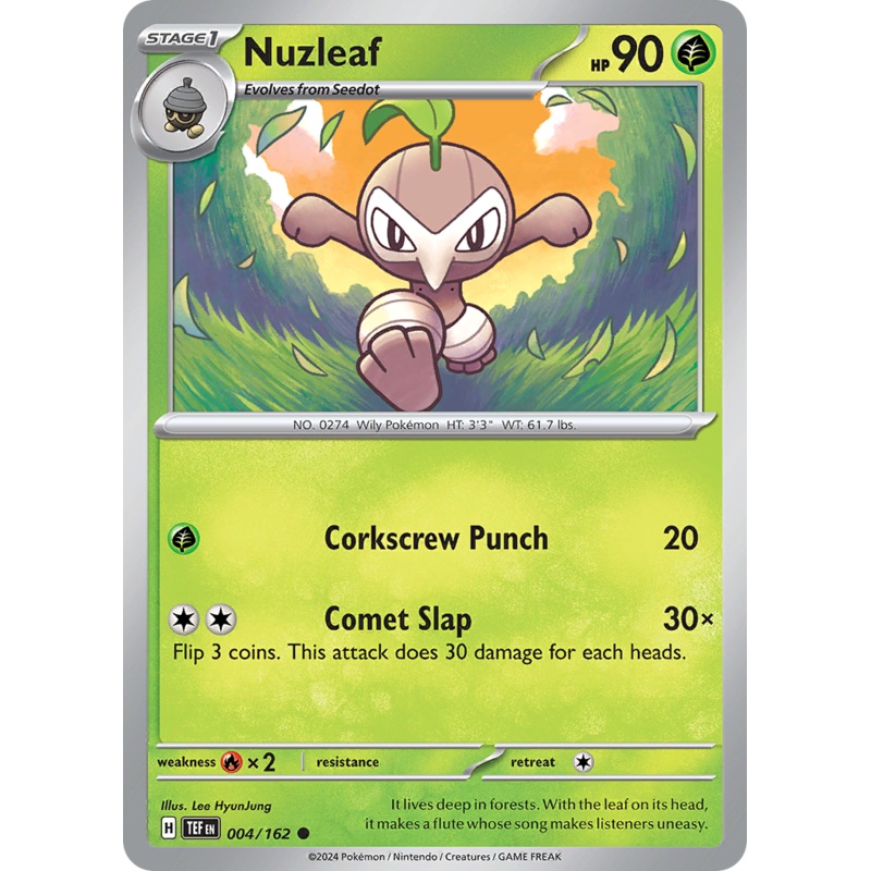 004/162 4/162 Nuzleaf  Pokemon Card  Temporal Forces Common *MINT*