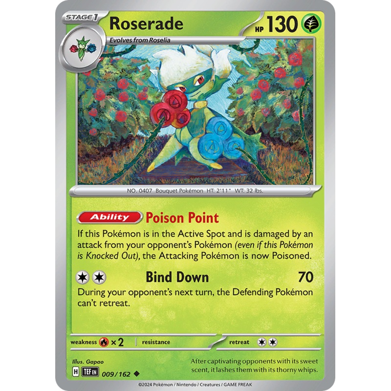 009/162 9/162 Roserade  Pokemon Card  Temporal Forces Uncommon *MINT*