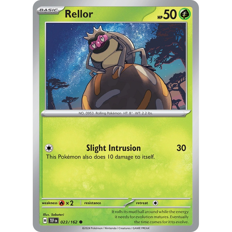 023/162 23/162 Rellor  Pokemon Card  Temporal Forces Common *MINT*