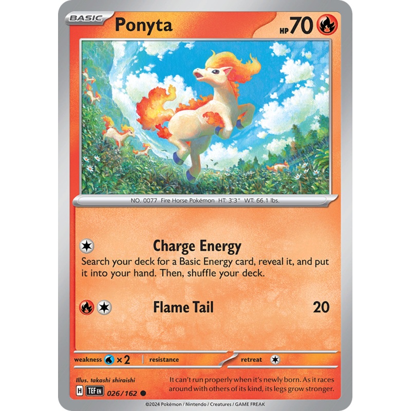 026/162 26/162 Ponyta  Pokemon Card  Temporal Forces Common *MINT*