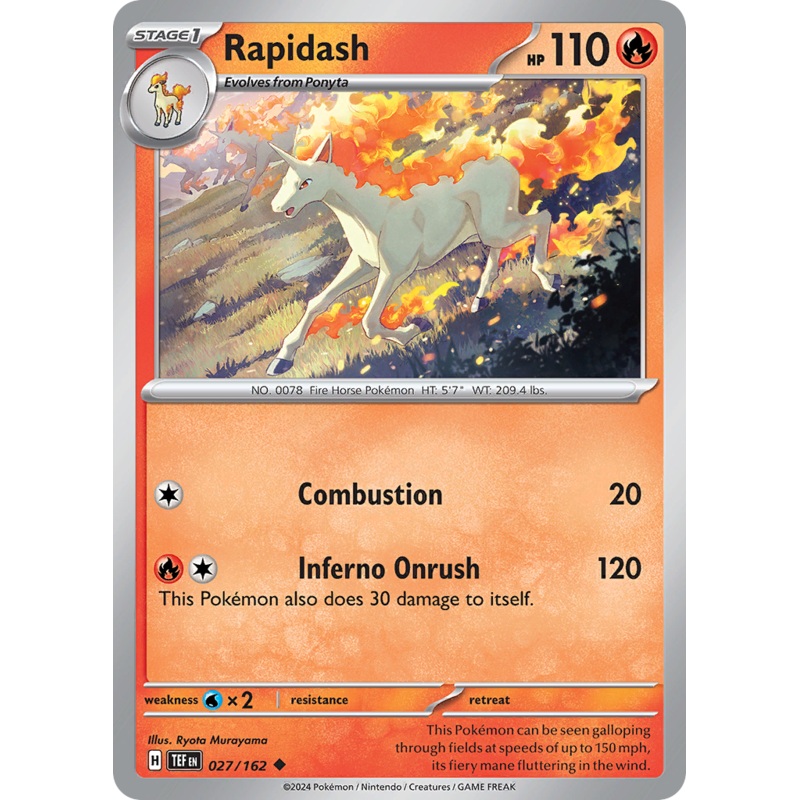 027/162 27/162 Rapidash  Pokemon Card  Temporal Forces Uncommon *MINT*