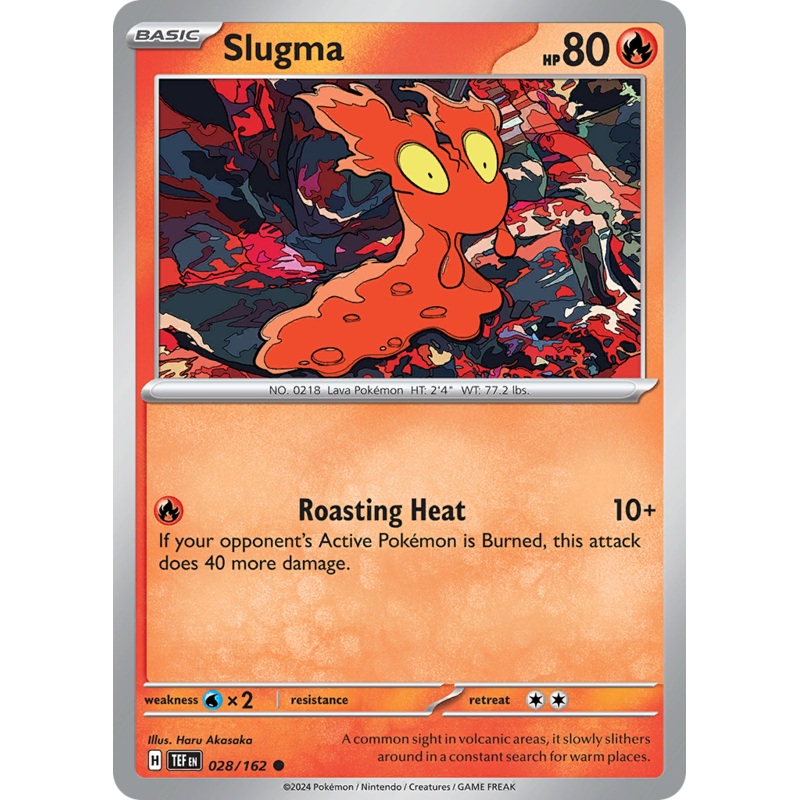 028/162 28/162 Slugma  Pokemon Card  Temporal Forces Common *MINT*