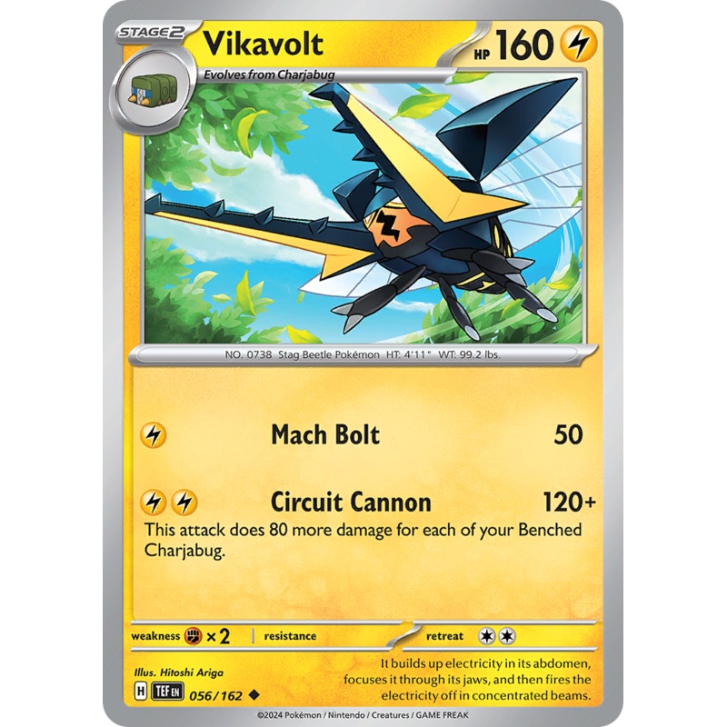 056/162 56/162 Vikavolt  Pokemon Card  Temporal Forces Uncommon *MINT*