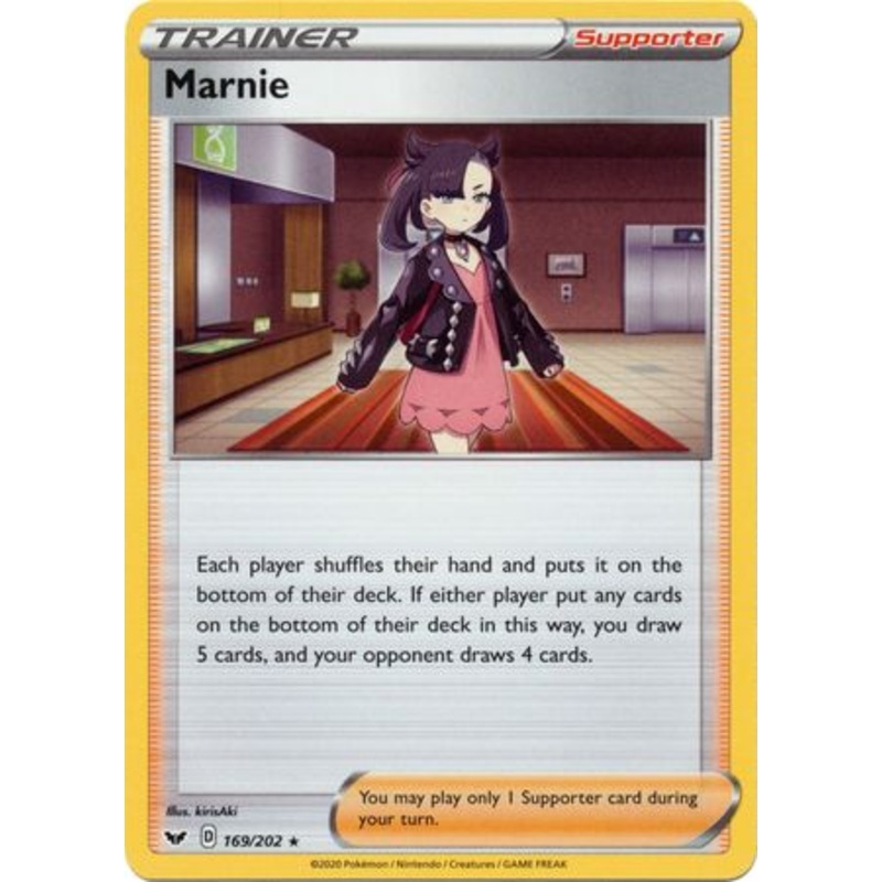 Pokemon Card Sword and Shield 169/202 Marnie Supporter Rare
