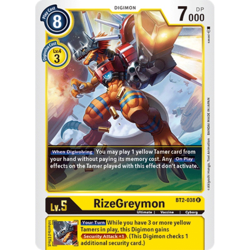 Digimon Card Ver 1.5 RizeGreymon BT2-038 R