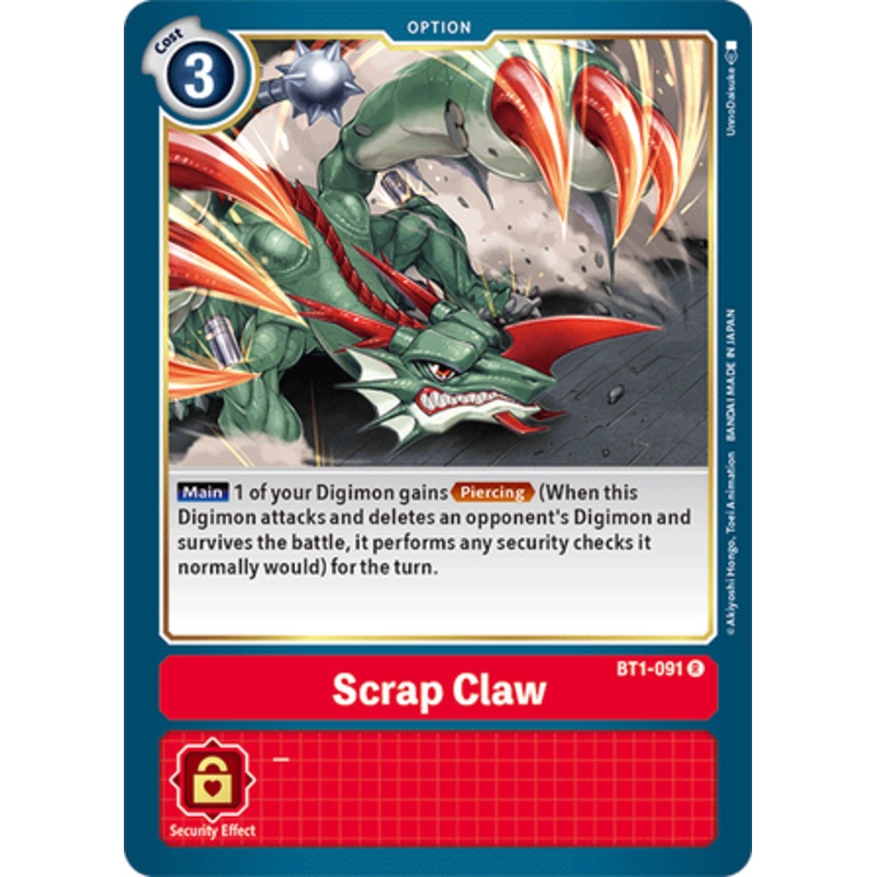 Digimon Card Ver 1.5 Scrap Claw BT1-091 R