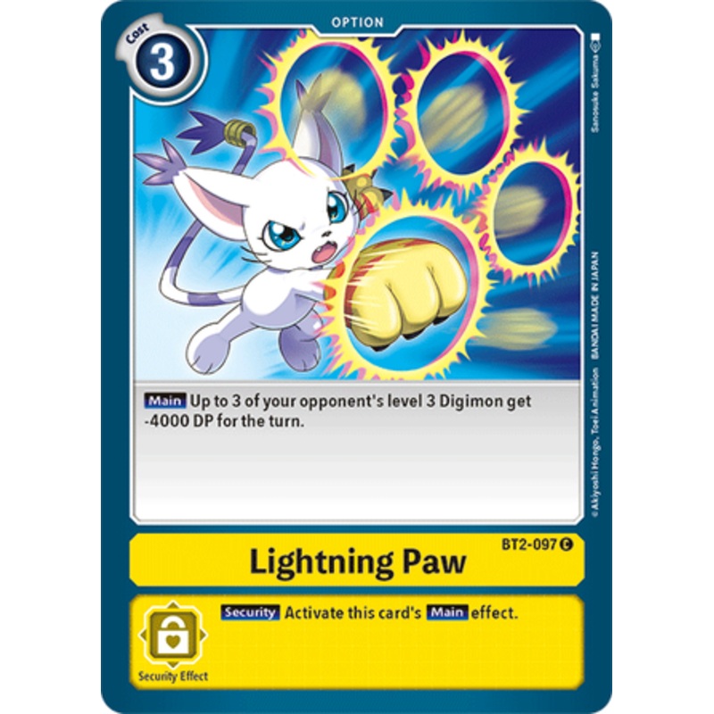 Digimon Card Ver 1.5 Lightning Paw BT2-097 C