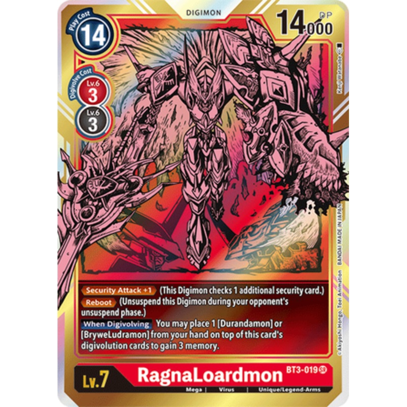 Digimon Card Ver 1.5 RagnaLoardmon BT3-019 SR Alternative Art