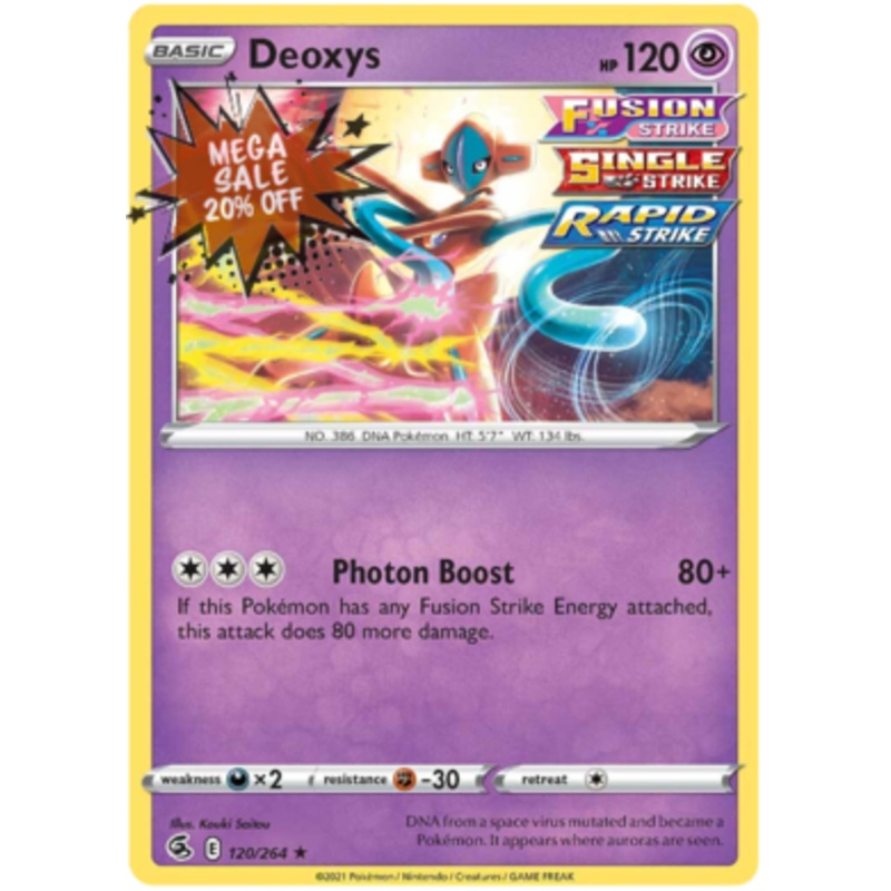 Pokemon Card Fusion Strike 120/264 Deoxys Holo Rare