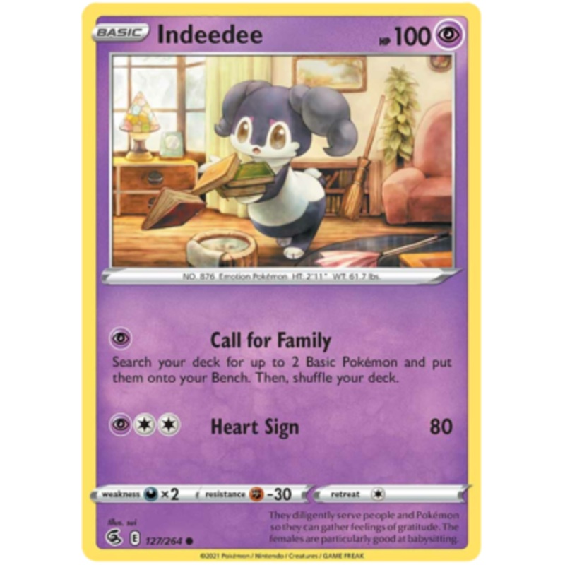 Pokemon Card Fusion Strike 127/264 Indeedee Common