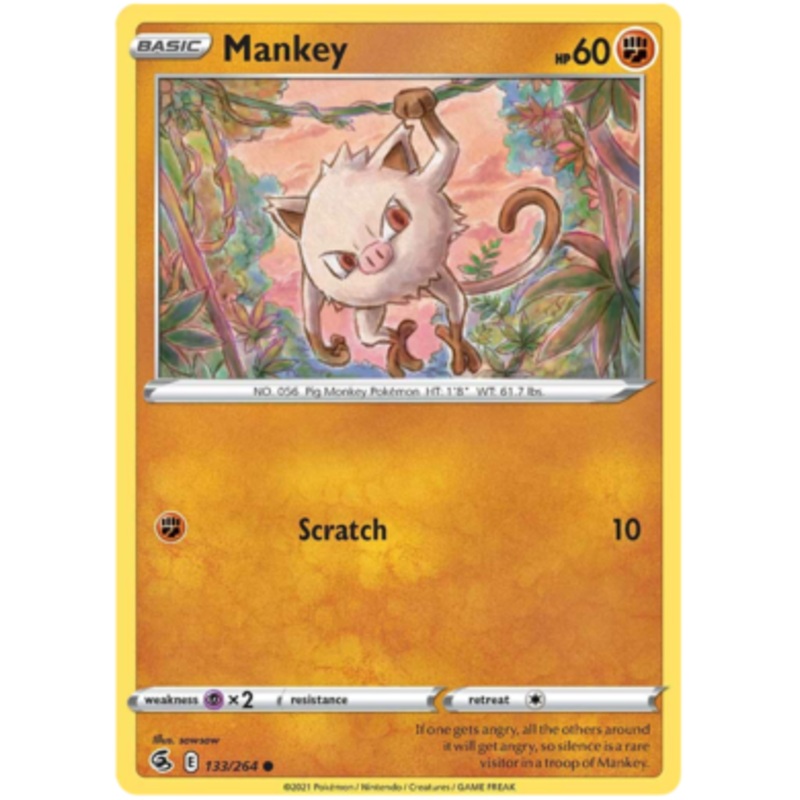 Pokemon Card Fusion Strike 133/264 Mankey Common