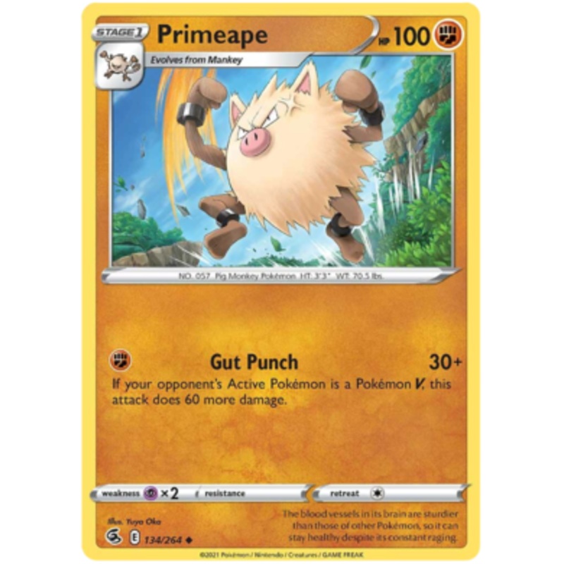 Pokemon Card Fusion Strike 134/264 Primeape Uncommon