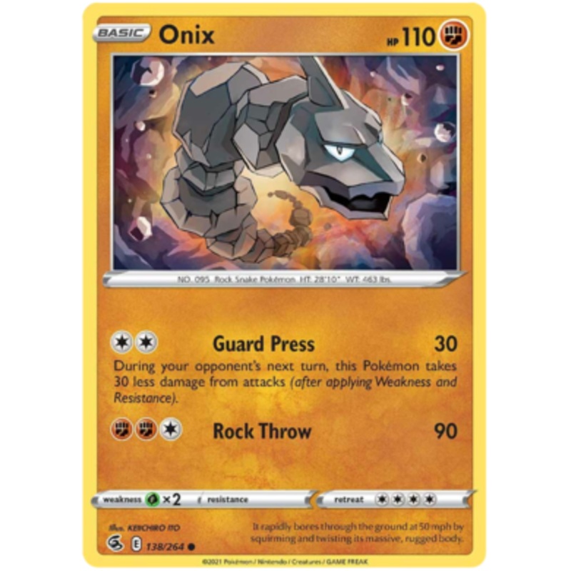 Pokemon Card Fusion Strike 138/264 Onix Common