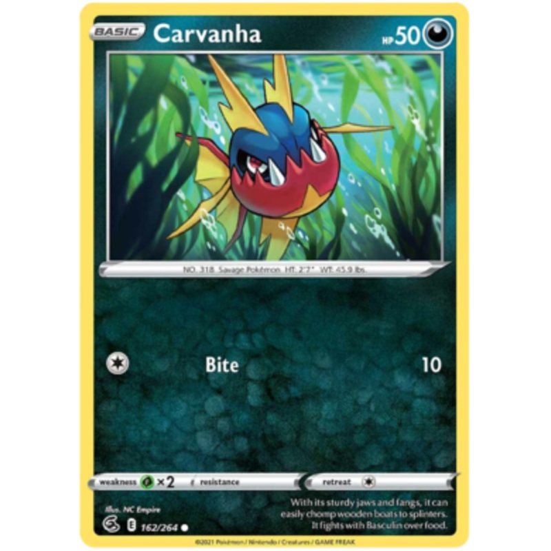Pokemon Card Fusion Strike 162/264 Carvanha Common