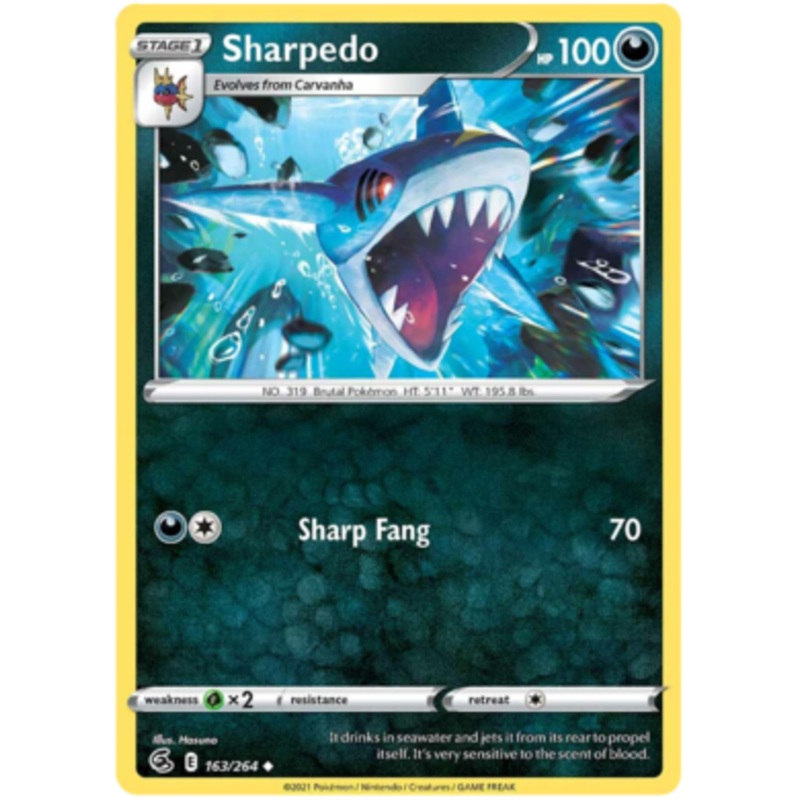 Pokemon Card Fusion Strike 163/264 Sharpedo Uncommon