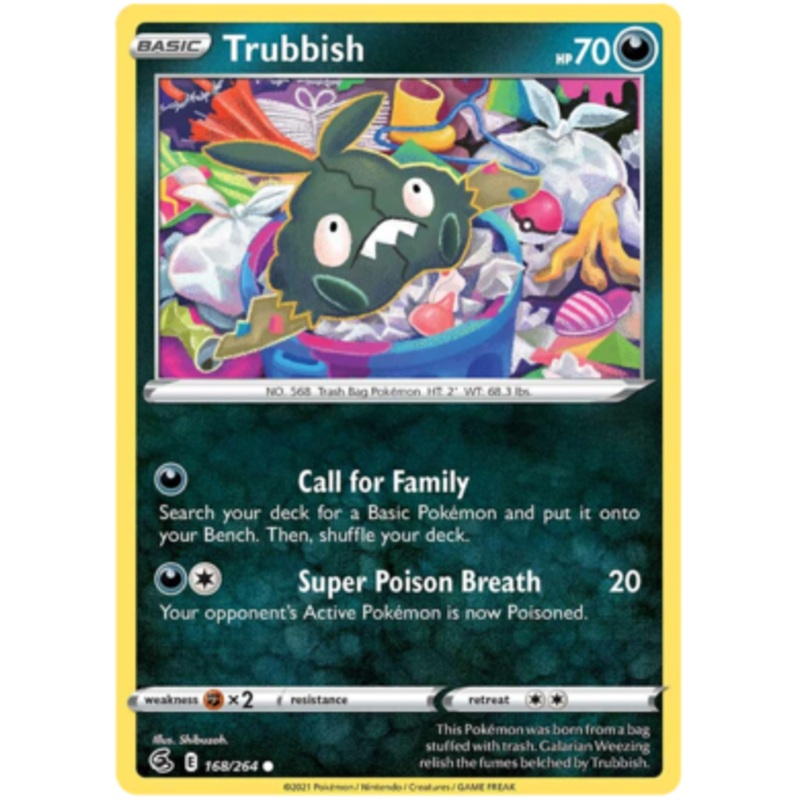 Pokemon Card Fusion Strike 168/264 Trubbish Common