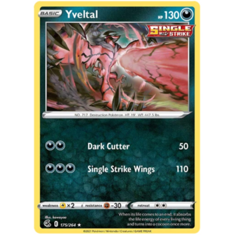 Pokemon Card Fusion Strike 175/264 Yveltal Rare
