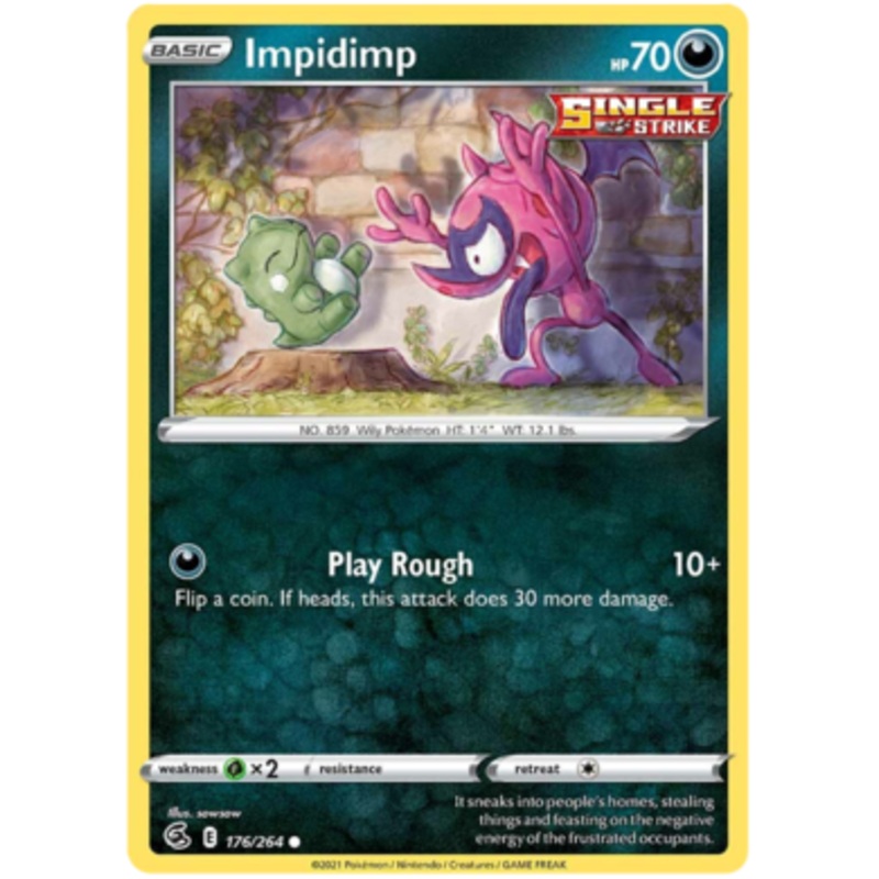 Pokemon Card Fusion Strike 176/264 Impidimp Common
