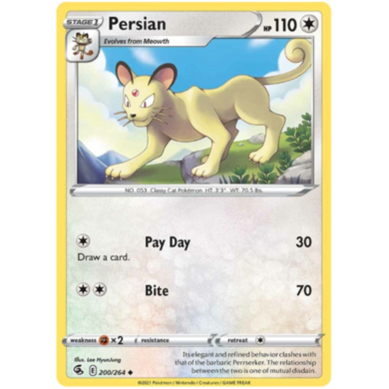 Pokemon Card Fusion Strike 200/264 Persian Uncommon