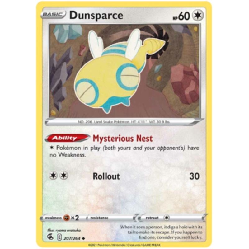 Pokemon Card Fusion Strike 207/264 Dunsparce Uncommon