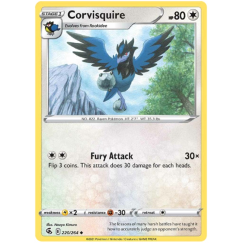 Pokemon Card Fusion Strike 220/264 Corvisquire Uncommon