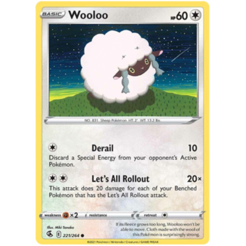 Pokemon Card Fusion Strike 221/264 Wooloo Common