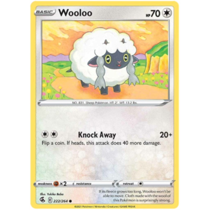 Pokemon Card Fusion Strike 222/264 Wooloo Common