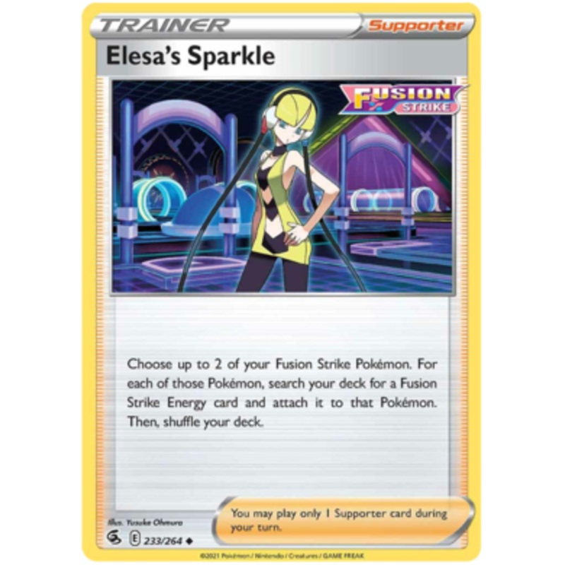 Pokemon Card Fusion Strike 233/264 Elesa’s Sparkle Uncommon