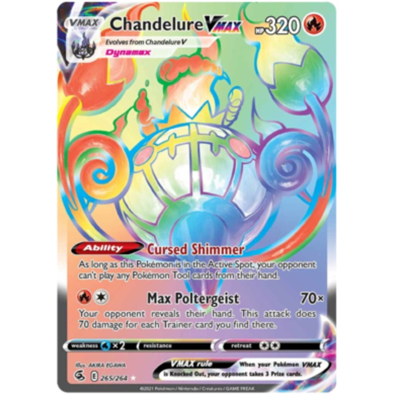 Pokemon Card Fusion Strike 265/264 Chandelure VMAX Hyper Rare