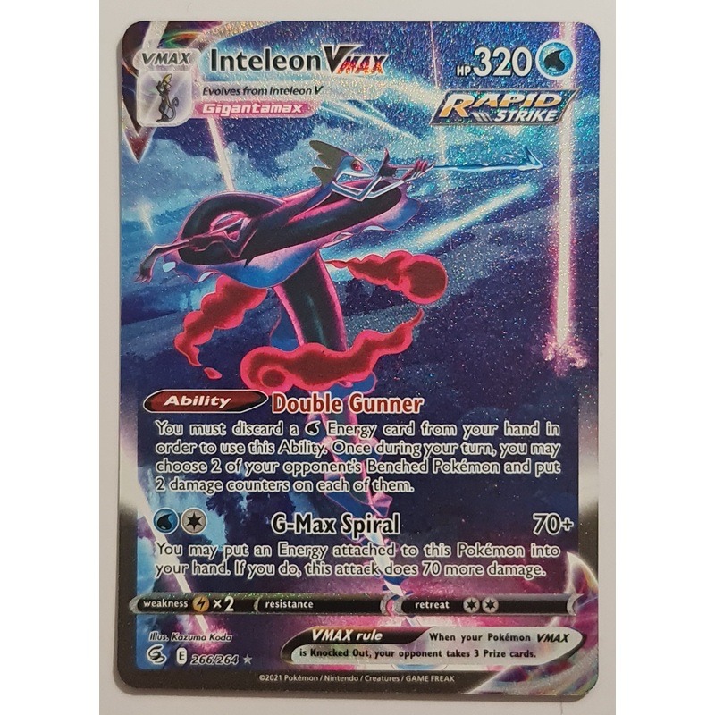 Pokemon Card Fusion Strike 266/264 Inteleon VMAX Secret Rare