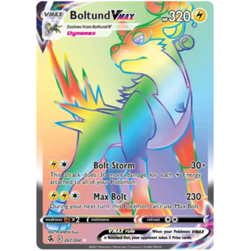 Pokemon Card Fusion Strike 267/264 Boltund VMAX Hyper Rare