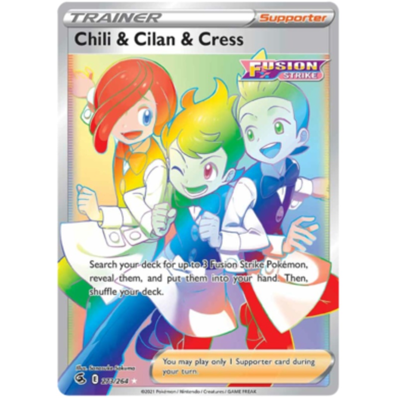Pokemon Card Fusion Strike 273/264 Chili & Cilan & Cress Hyper Rare
