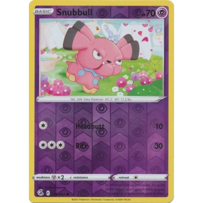 Pokemon Card Fusion Strike 115/264 Snubbull Reverse Holo Common