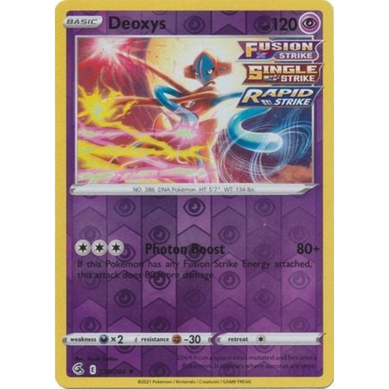 Pokemon Card Fusion Strike 120/264 Deoxys Reverse Holo Rare