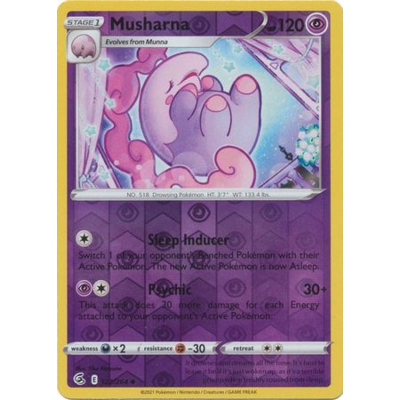 Pokemon Card Fusion Strike 122/264 Musharna Reverse Holo Uncommon