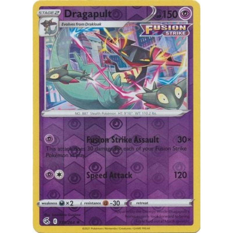 Pokemon Card Fusion Strike 130/264 Dragapult Reverse Holo Rare