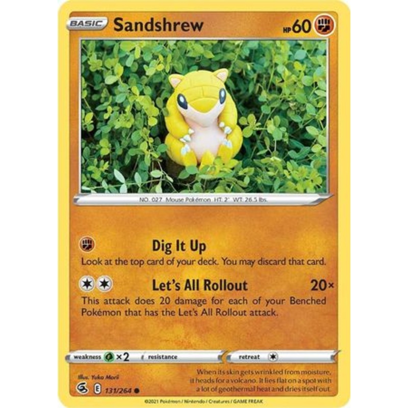 Pokemon Card Fusion Strike 131/264 Sandshrew Common