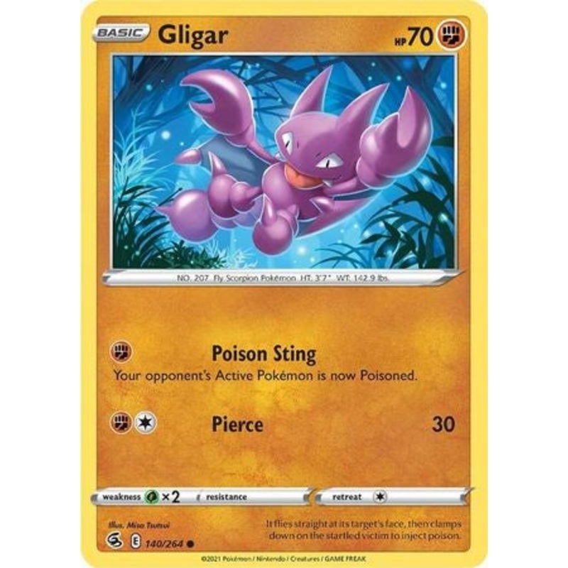 Pokemon Card Fusion Strike 140/264 Gligar Common