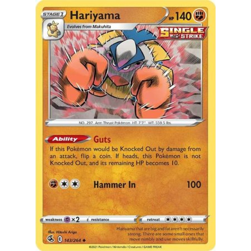 Pokemon Card Fusion Strike 143/264 Hariyama Uncommon
