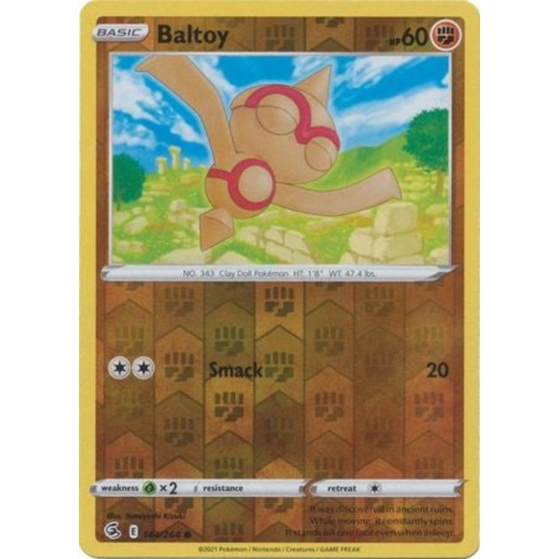 Pokemon Card Fusion Strike 144/264 Baltoy Reverse Holo Common