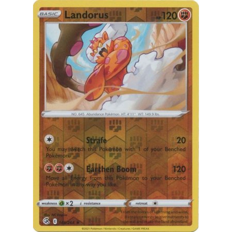 Pokemon Card Fusion Strike 148/264 Landorus Reverse Holo Rare